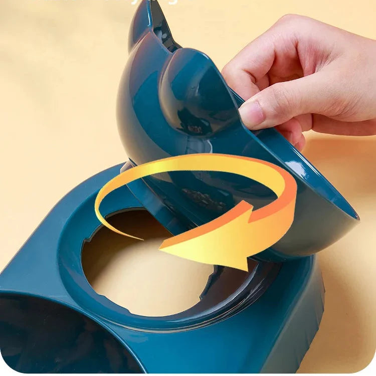 3-in-1 Elevated Cat Bowl Set with Water Dispenser