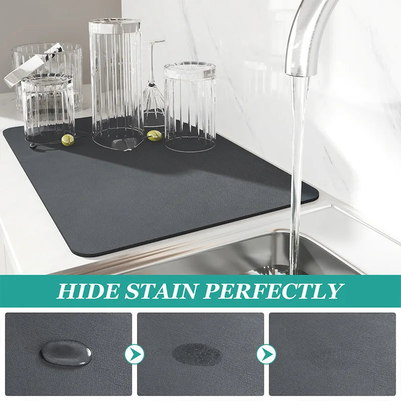 Super Absorbent Dish Drying Mat — No More Water Puddles Around Your Dish Rack