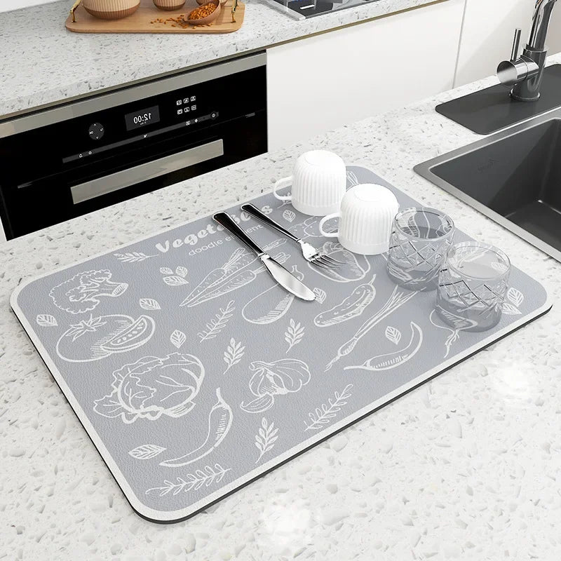 Super Absorbent Dish Drying Mat — No More Water Puddles Around Your Dish Rack