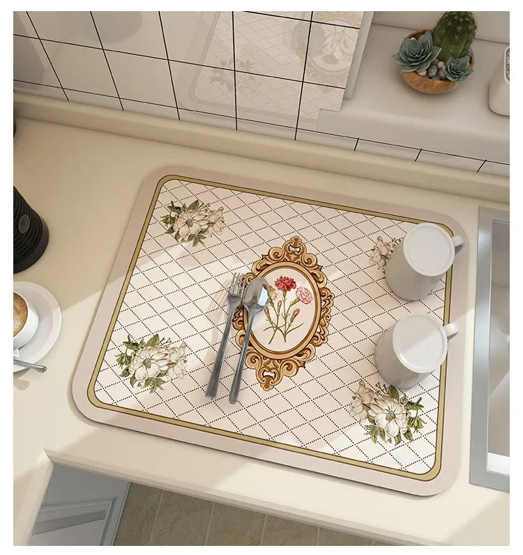 Super Absorbent Dish Drying Mat — No More Water Puddles Around Your Dish Rack