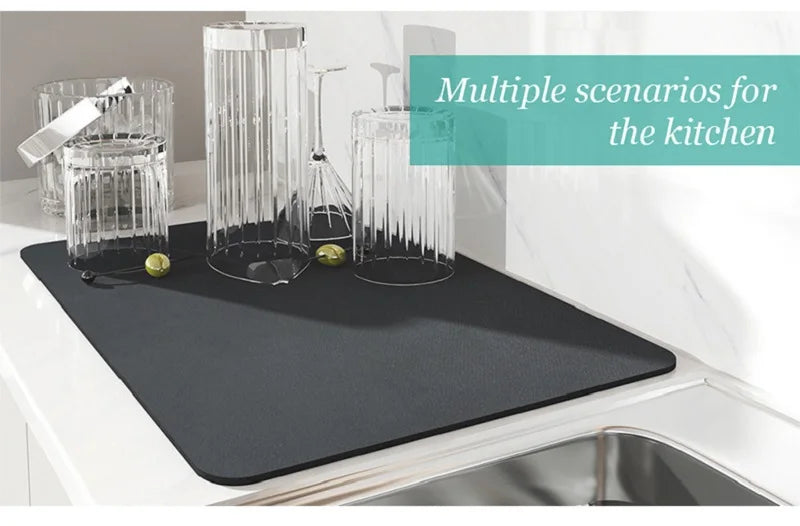 Super Absorbent Dish Drying Mat — No More Water Puddles Around Your Dish Rack